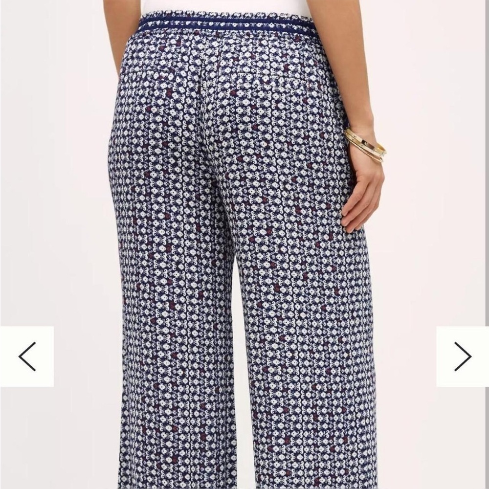Hei hei anthropologie blue and white print motif pants